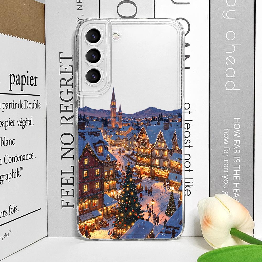 

Winter Ski Village Scenery Christmas Phone Case for Samsung Galaxy S25 Ultra S25fe S24 S23 FE S22 S21+ S20 Plus Soft Back Cover Galaxy S23+