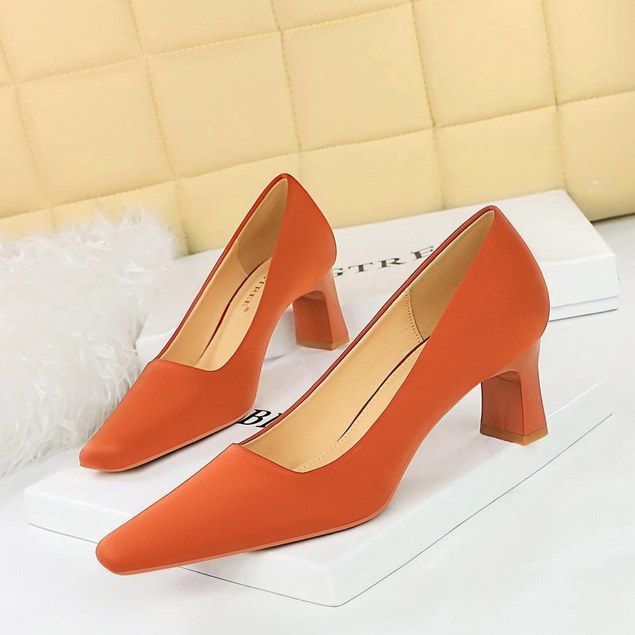 Women's Fashion High Heels Thick Heels, Shallow Mouth Square Head