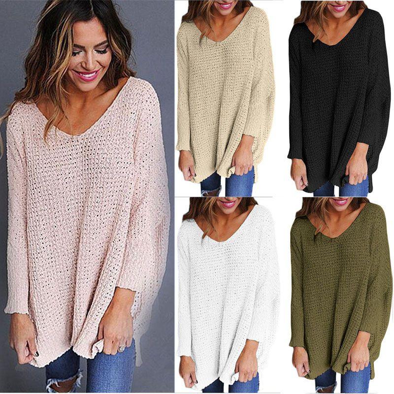 Elegant And Warm Womens V Neck Knitted Pullover Sweater For Autumn And Winter Seasons