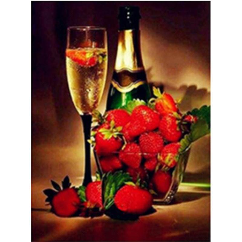 5D DIY Diamond Painting Wine Glass Art Diamond Embroidery Cross Stitch Kit Full Rhinestone Mosaic Home Decor