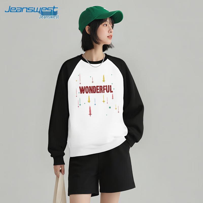 JEANSWEST Damen Locker geschnittenes Rundhals-Sweatshirt