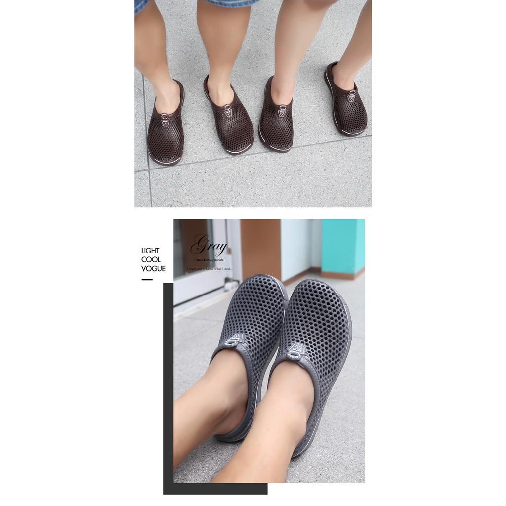 Men's and Women's Slippers with Hollowed Out Breathable Holes, Mueller Shoes, Garden Shoes, Couple Pairs, Half Slippers, Perforated Shoes
