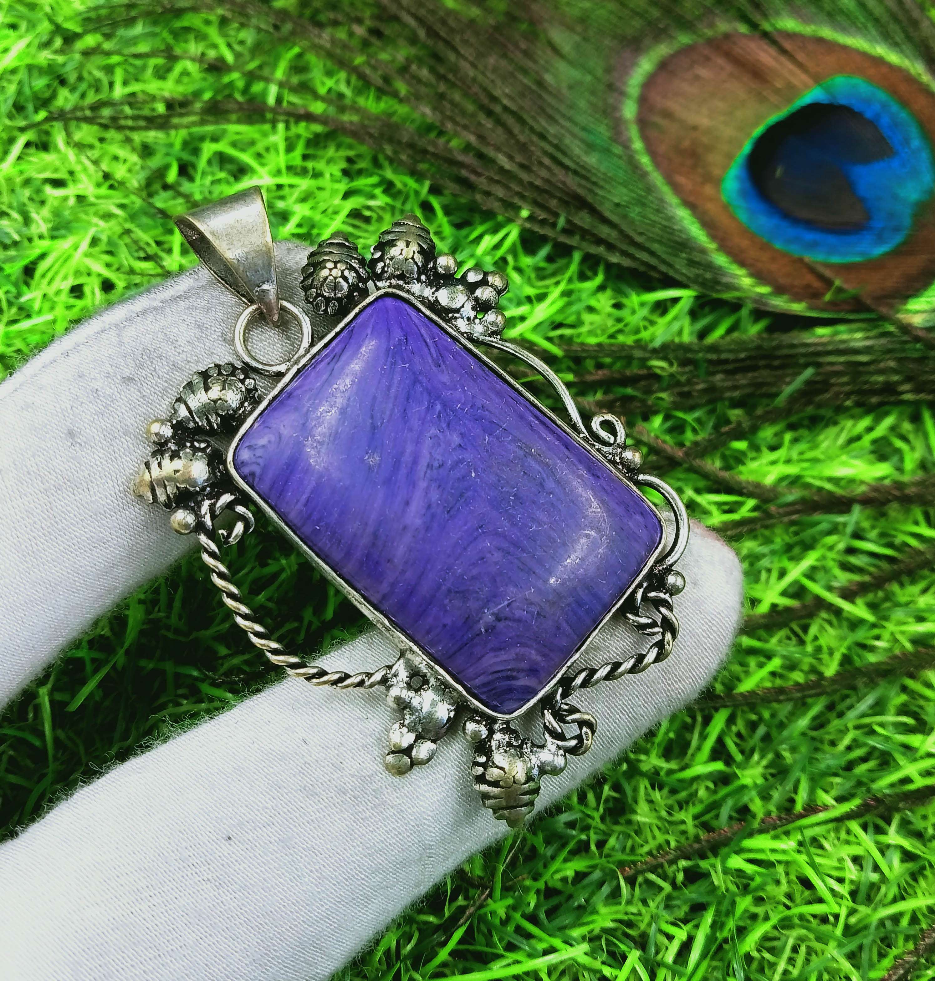 

Подвеска из стерлингового серебра 925 пробы с чароитом DEP-148