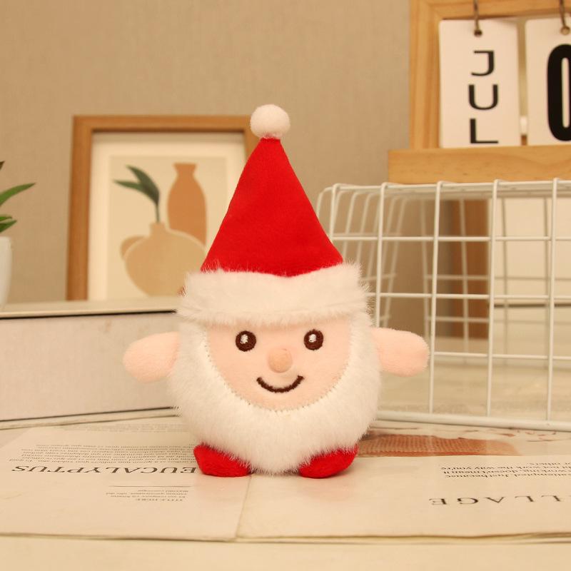 

Cute Santa pendant plush toy girl bag pendant Christmas doll rag doll children s gift 4 inch [ordinary lanyard]