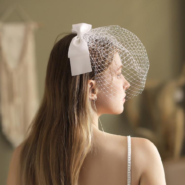Pillbox Veil Fascinator Hat Tea Party Headwear Veil for Women Lady Black/White