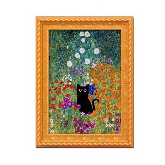 Vintage Cat Fridge Magnet 3D Wooden Frame Cat Refrigerator Magnet Home Kitchen Office Locker Decoration Cat Lover Gift