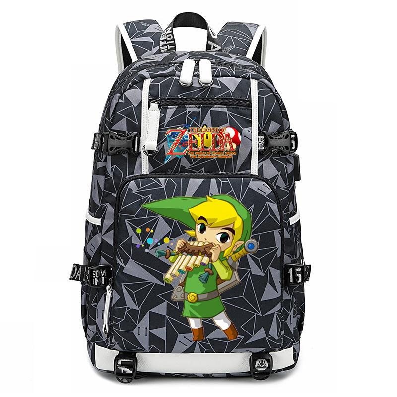 Zelda Zelda Peripheral Printed Backpack Outdoor Usb Port Large Capacity Travel Backpack