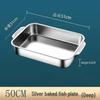 Stainless Steel Square Roasting Fish Pan with 3 Compartments