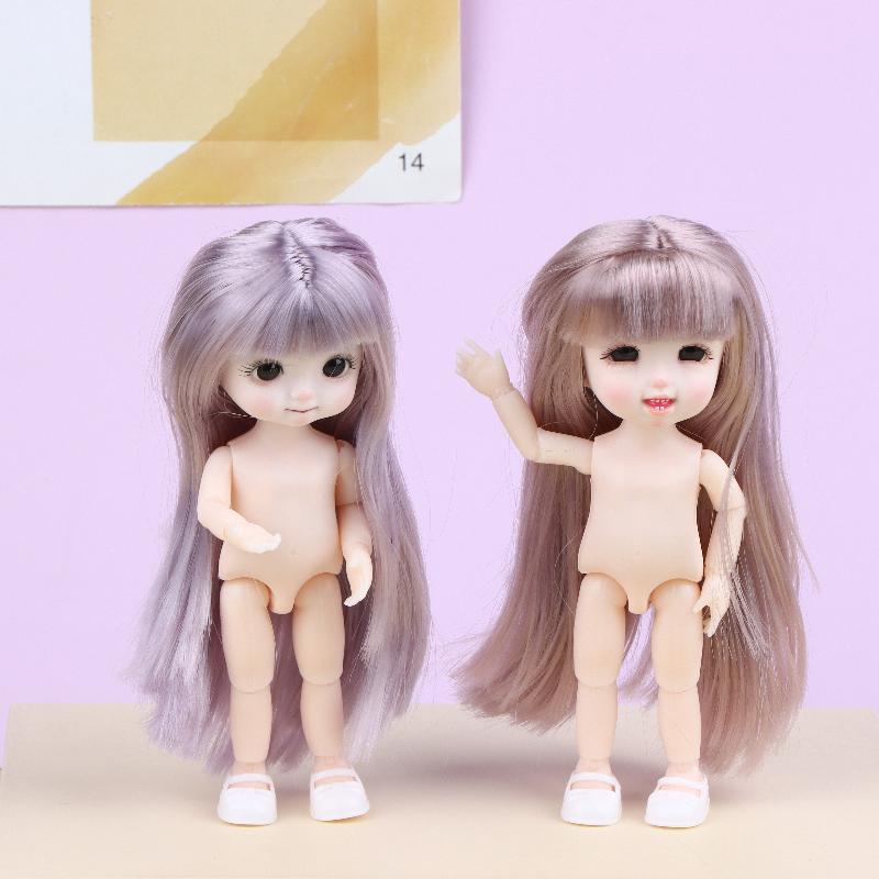 16cm Articulated Fashion Doll 13 Movable Joints Nude Unfinished Body DIY Dress Up Toy Ideal Gift for Girls