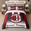 Custom Bedding Set AC Milan Pattern, Print Name Text 1 Duvet Cover Plus 2 Pillowcases Home Textile
