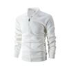 Men Waffle Texture Zipper Pocket Turn Down Collar Slim Fit Jacket Pants Set