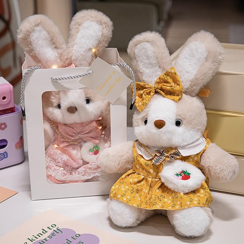 Skirt Rabbit Flower Plush Toy Wear Dress Bunny Doll Kid Birthday Decoration Gift