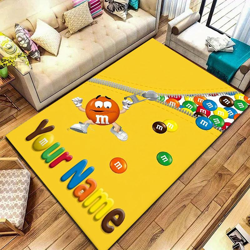 M&M's Custom Name Carpet Rug for Living Room Bedroom Home Sofa Decoration,Kids play Non-slip Floor Mat