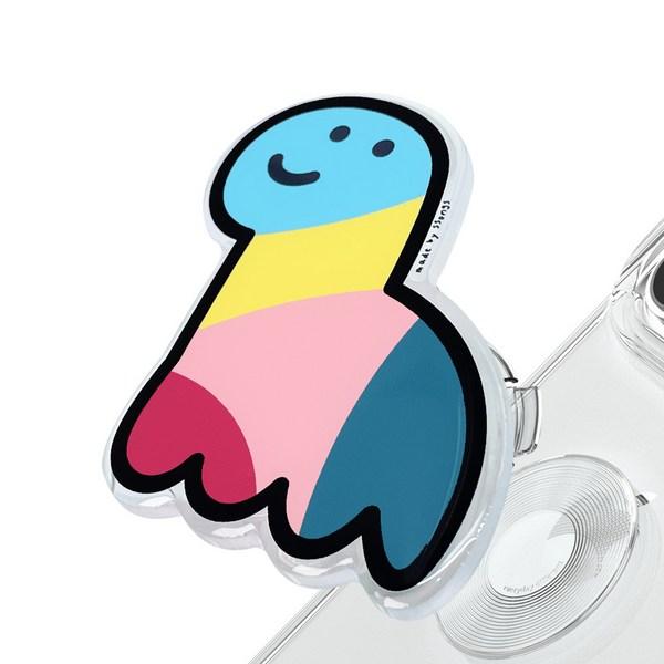 

Songs Design Change Detachable Grip Acrylic Tok Cell Phone Holder, 1 Piece, Wiggle Brachio Rainbow