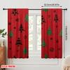 2pcs,2D Plane Printing Popular Curtain Panels Christmas Tree Snowflake Red Versatile Fabric (without Rod) Gifts for Bedroom,