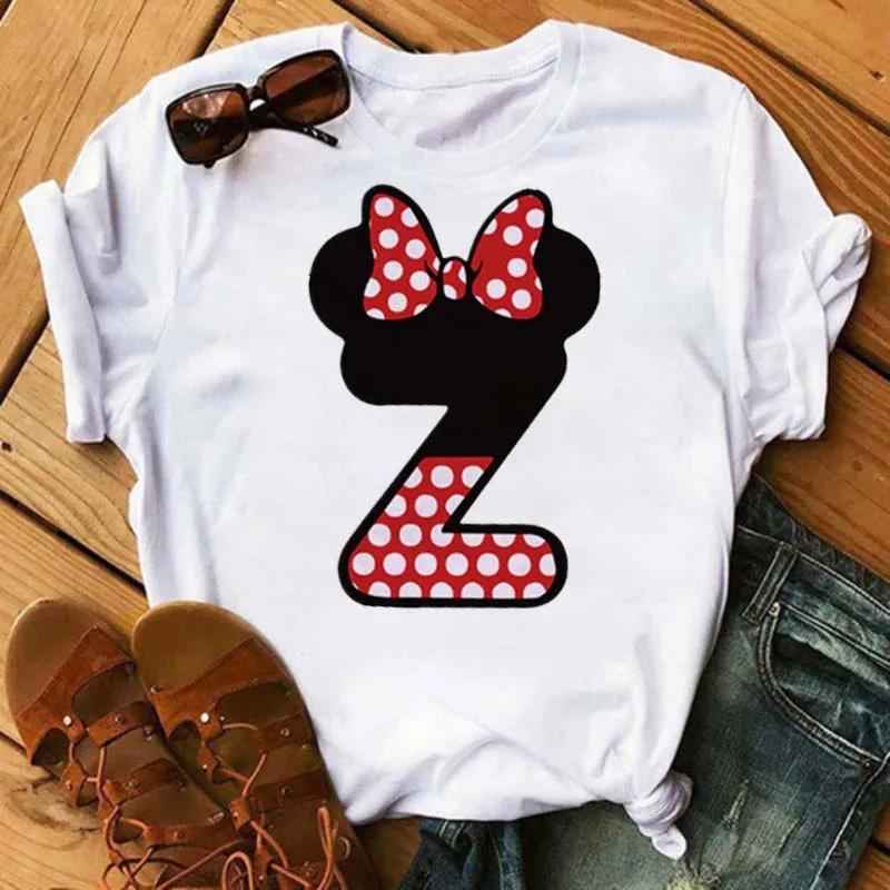 Süßes Disney T-Shirt Cartoon Mickey Maus Damenbluse Damen Oberteile Buchstabendruck T-Shirt Minnie Weißes T-Shirt Locker Mädchen Hippie Kleidung