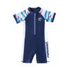 Korean Style Boys' One-Piece Swimsuit with Sun Protection - Quick Dry, Print Design for Kids (S, M, L)