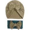 Summer New Baby Jacquard Hat Headband Set, Bow Headband Combination, Girl Cute Hat