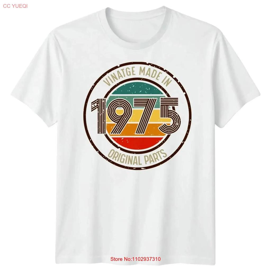 50th Birthday Vintage Made In 1975 Unisexs Unisex T Shirt Retro Vintage Casual Streetwear Top For Everyday Wear Stylish