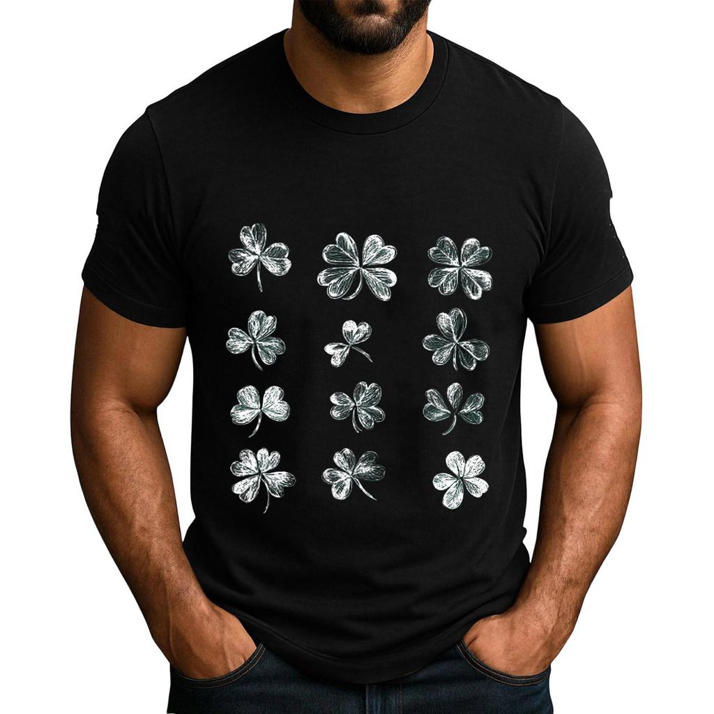 Men's  Popular T-shirt Printed Round Neck Short Sleeve T-shirt