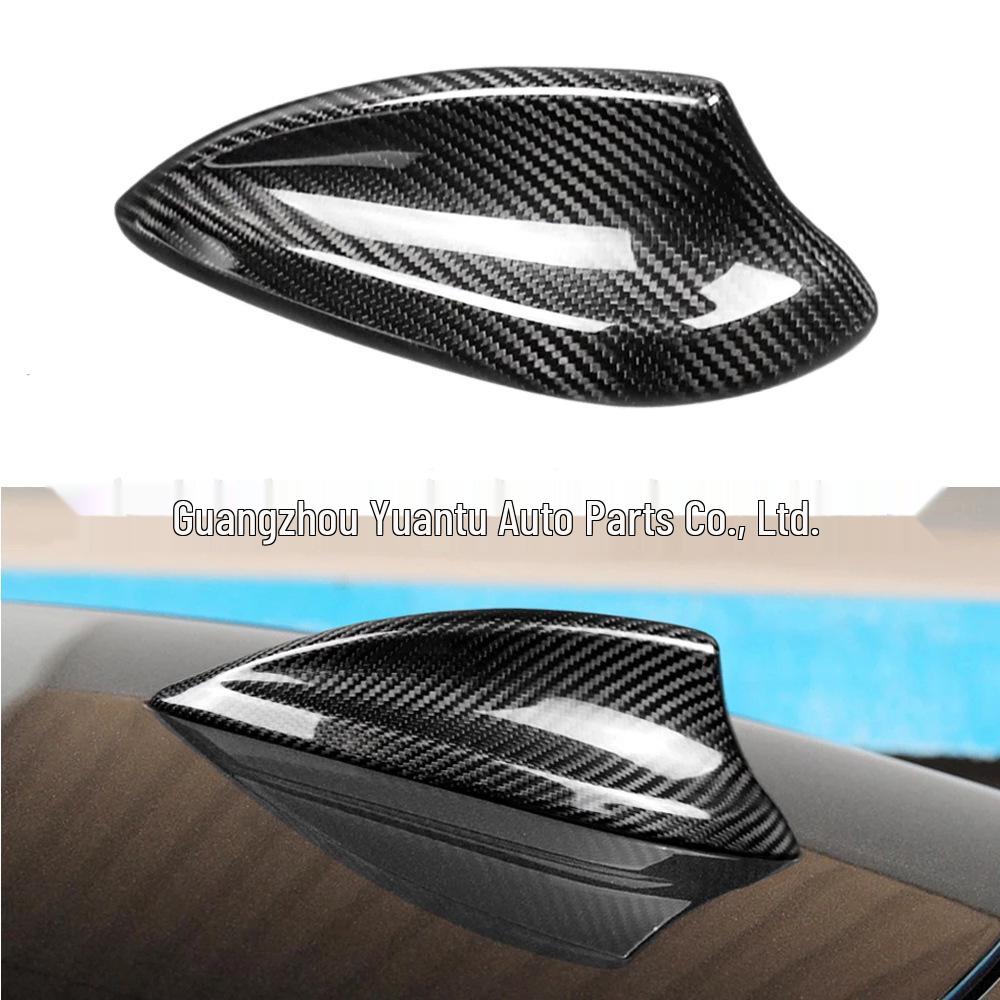 Cache d'antenne en fibre de carbone véritable: Autocollant Aileron de Requin pour BMW Série 1, 2, 3, 5, 7, X1, X5, X6