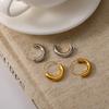 Nickel Free Glossy Stainless Steel Hoop Earrings Geometric Circle Fashion Jewelry for Women Sensitive Ears