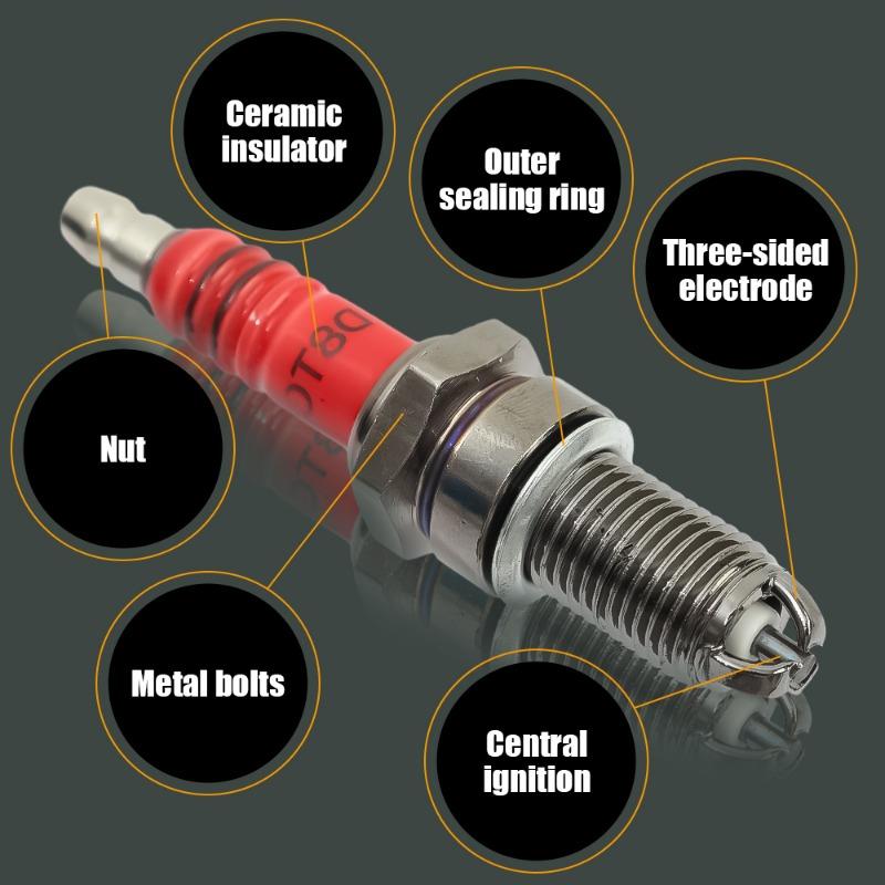 Motorcycle Spark Plugs MT/Manual Gearbox A7TC D8TC Triple Pole Spark Plug Gasoline Saw Lawn Mower Engine Replaceable Accessories