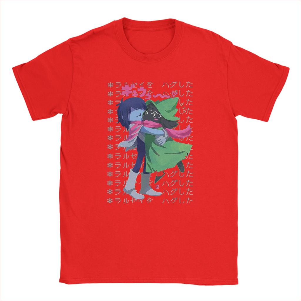 Novelty Deltarune Kris And Ralsei T-Shirts Men Round Collar Pure Cotton T Shirts Short Sleeve Tee Shirt Plus Size Tops
