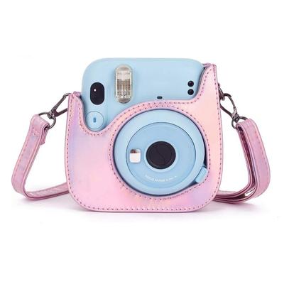 Für Fujifilm Instax Mini 11 9 8 PU-Leder-Kameratasche mit Schultergurt, 256 Taschen, Fotoalbum für Instax Mini-Kameratasche