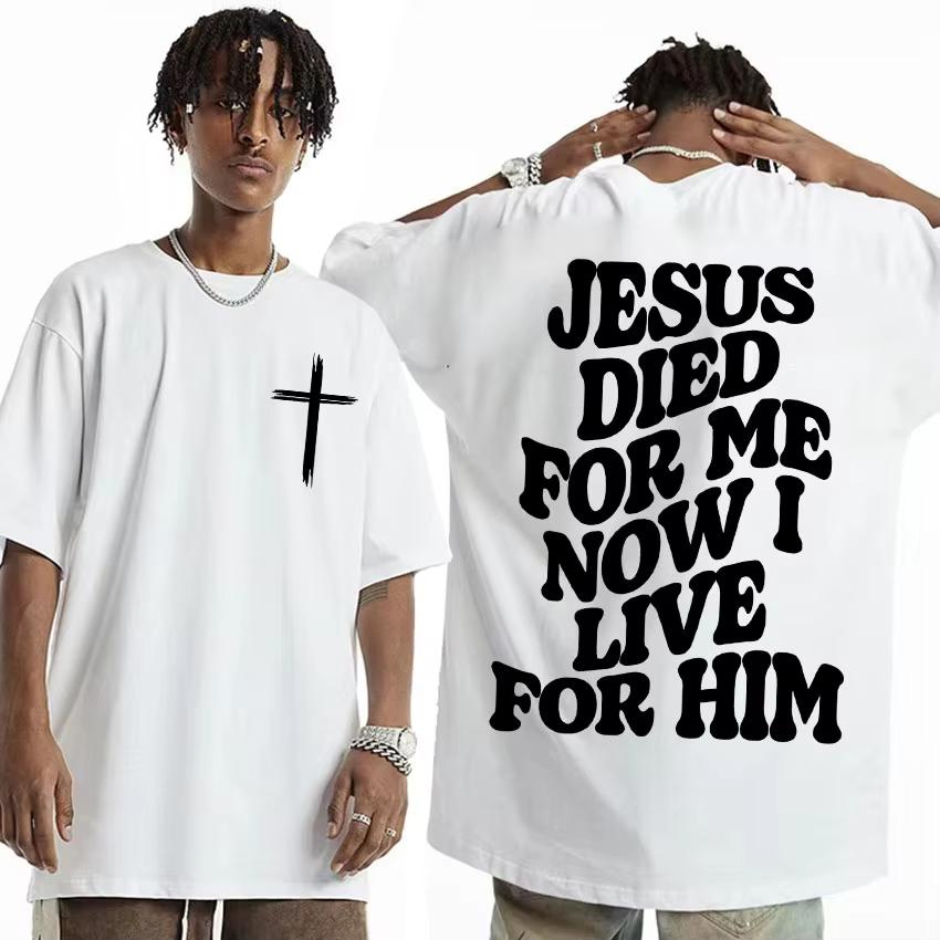 2025 Living Proof of A Loving God Letters Print T Shirts Women's Inspirational Christian Apparel T Shirt Men Oversized T-shirt