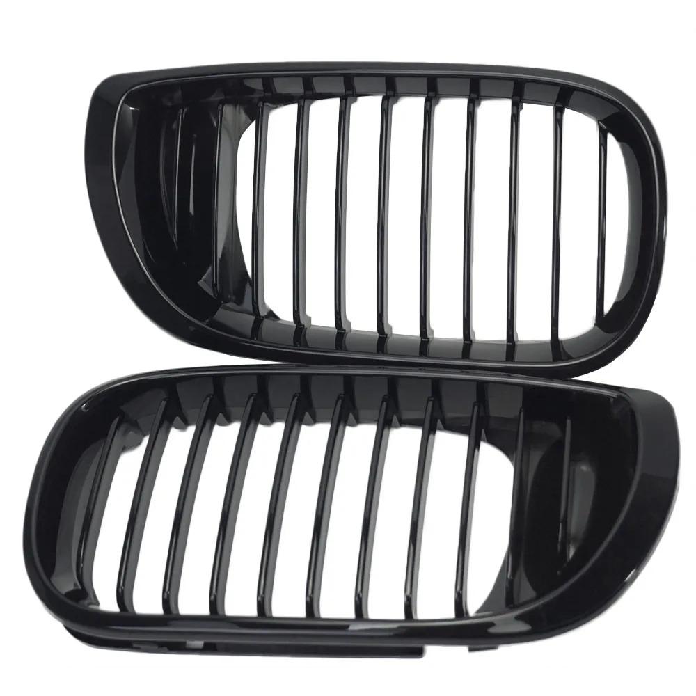 Car Front Kidney Grill Gloss Black Grille Slat Hood Racing Grills for BMW 3 Series E46 4 Door 2002-2005 Auto Replacement