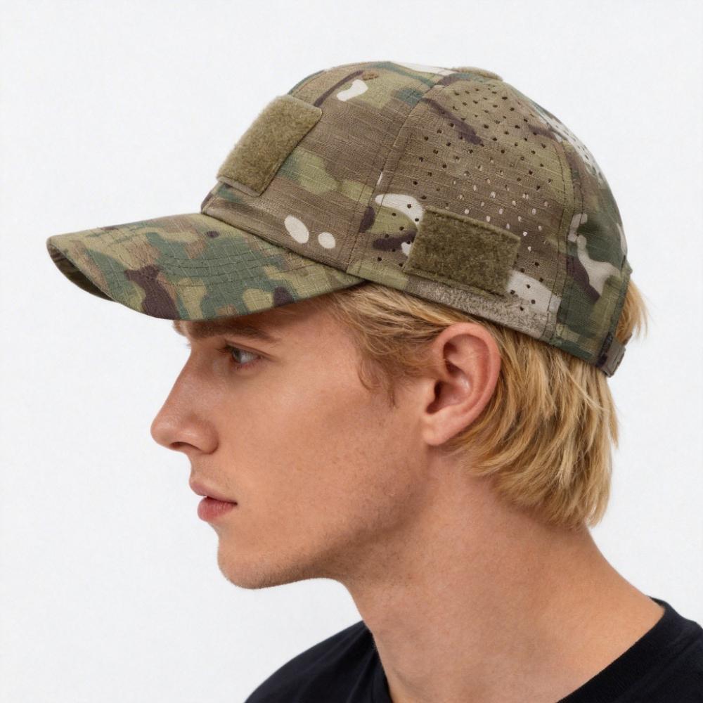 Freedom Outdoors Men's Black Camouflage Baseball Cap Breathable Sun Protection Hat Outdoor Sports Hunting Hiking Camping Fishing Sun Hats Cm