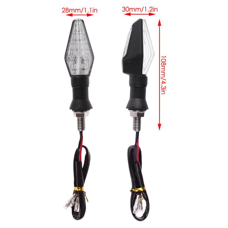 12V Clear Lens Motorcycle Turn Signal Light Indicators Yellow&Blue Light Universal LED Light