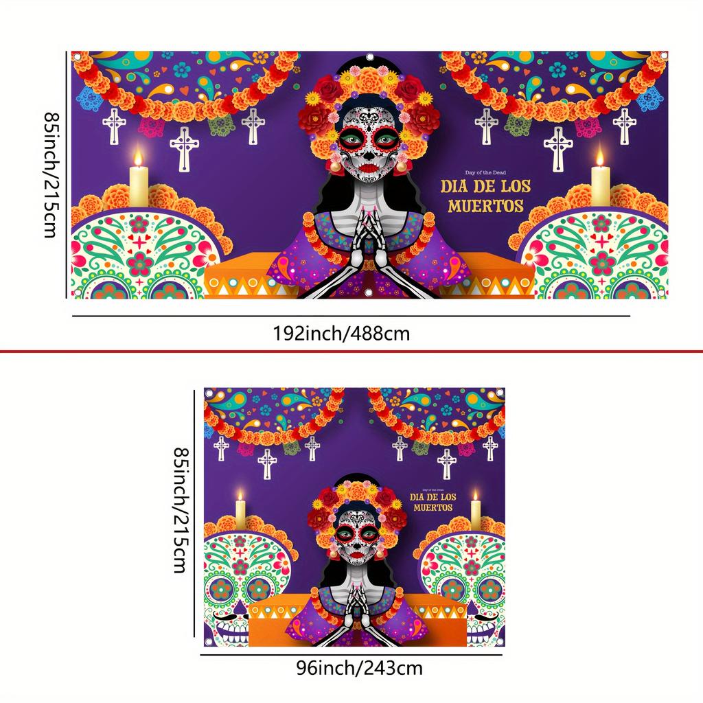 1pc Sacred Day of the Dead Decor Backdrop Outdoor Decor For Backdrop Holiday