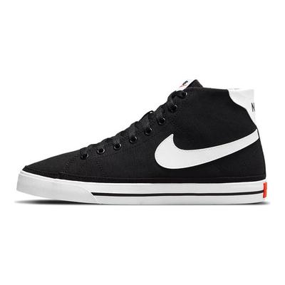 Tênis Feminino Court Legacy Canvas Cano Médio Preto Branco Laranja-Time DD0161-001