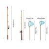 1:12 Scale Miniature Fishing Rod Fish Pole Trammel Net Dollhouse Decoration Doll Accessories Scene Model Micro Landscape
