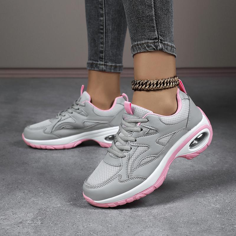 Fashion Lace-up Women's Running Shoes Fashion Air-cushion Sneakers Ladies Breathable Outdoor Walking Jogging Shoes