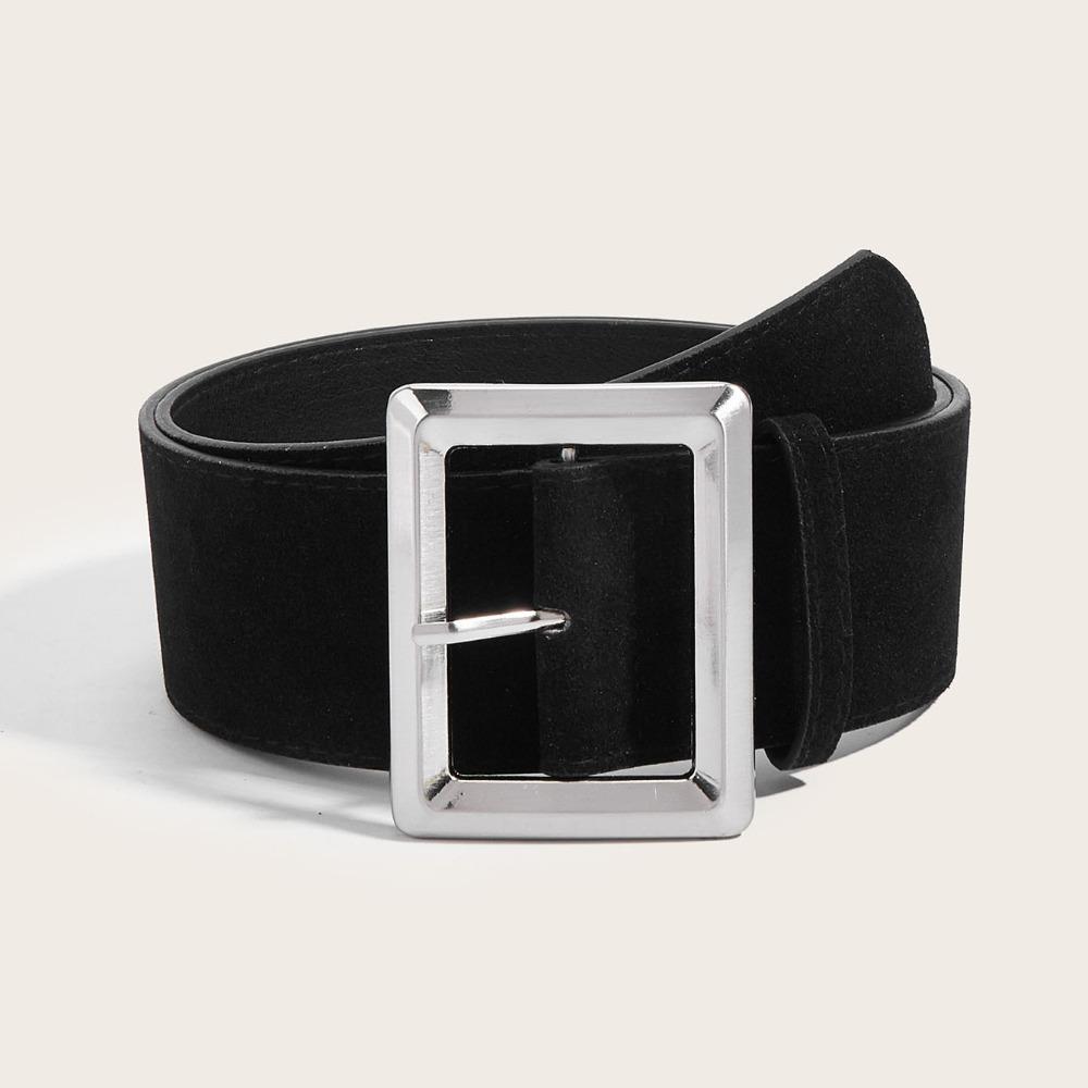 Trendy Suede Leather Wide Belt Luxury Design Business Waist Strap Trouser Dress Belts  Gifts