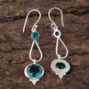 925 Sterling Silver Earrings 2.50" Apatite Natural Gemstone Handcrafted Jewelry EE-132-13