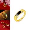 Minimalist Copper Gold Plated Couple Rings Ideal For All Occasions Featuring Striking Black Green Gems