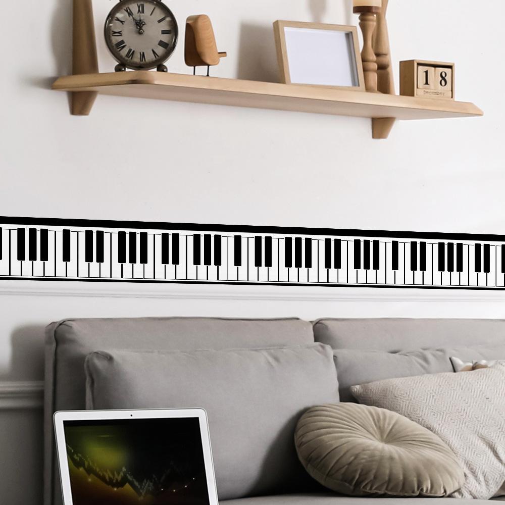 Creative Piano Keys Waistlines Skirting Boards Bedroom Living Room Entrance Hall Home Wall Decoration Wall Stickers