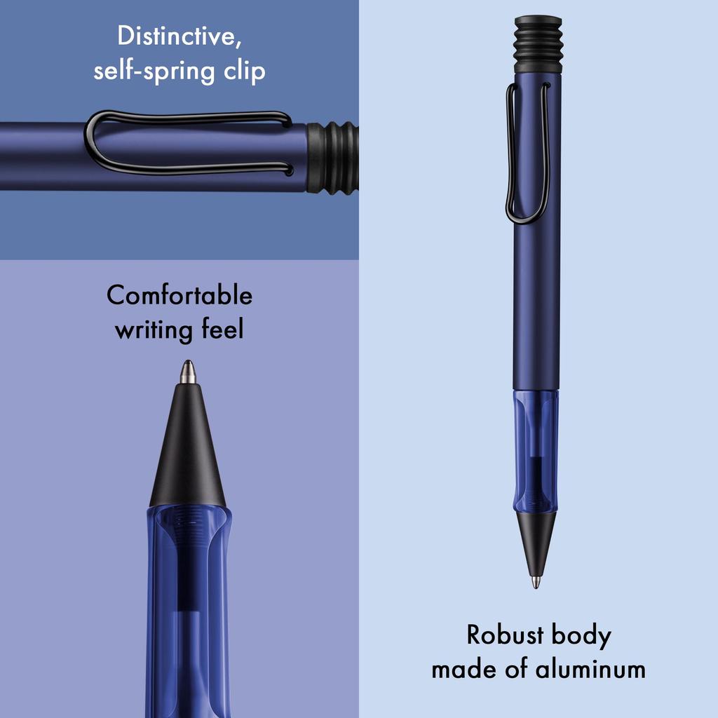 Lamy Dark Dusk Transparent Ballpoint Pen with an Ergonomic Grip and Medium Line Width Lightweight Aluminum Body Includes a Black AL-star - - -