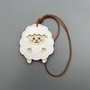 Cute Cartoon PU Leather Lamb Keychain Animal Key Ring Portable Bag Hanging Charm for Backpack Handbag Valentine Gifts