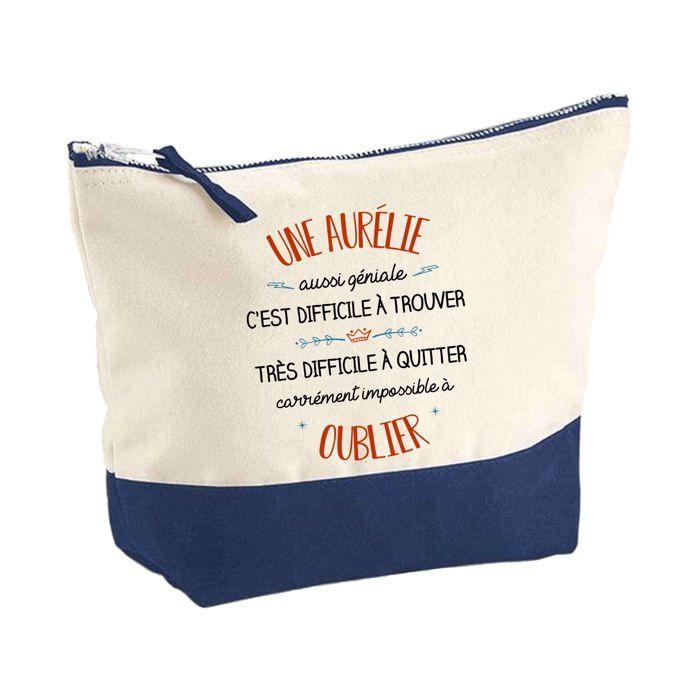 Trousse de maquillage - PLANETEE - Aurélie aussi géniale - Grand format - Coton - Impression HD