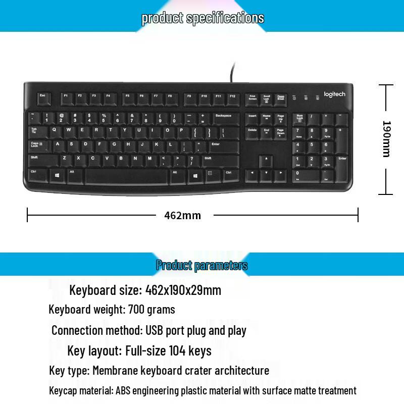 Logitech K120 Wired Office Keyboard