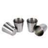 4Pcs Set Mini 30ml Wine Cup Outdoor Travel Stainless Steel Mini Cups Set Glasses For Whisky Wine With Storage Case Portable Drinkware YFA2260