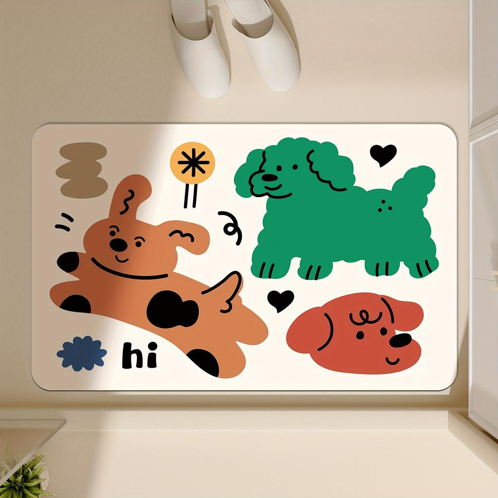 Cartoon Cute Bathroom Moisture-wicking Mat Dirty Bathroom Quick Dry Non-slip Foot Mat Home Diatom Mud Mat Durable