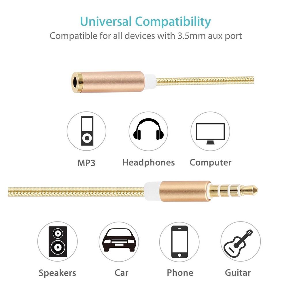 Aux Prodlužovací kabel 3,5mm Jack Stereo Sluchátka Mužský na Ženský Audio Kabel pro Počítač Telefon Zesilovač Reproduktor MP3 DVD TV Auto