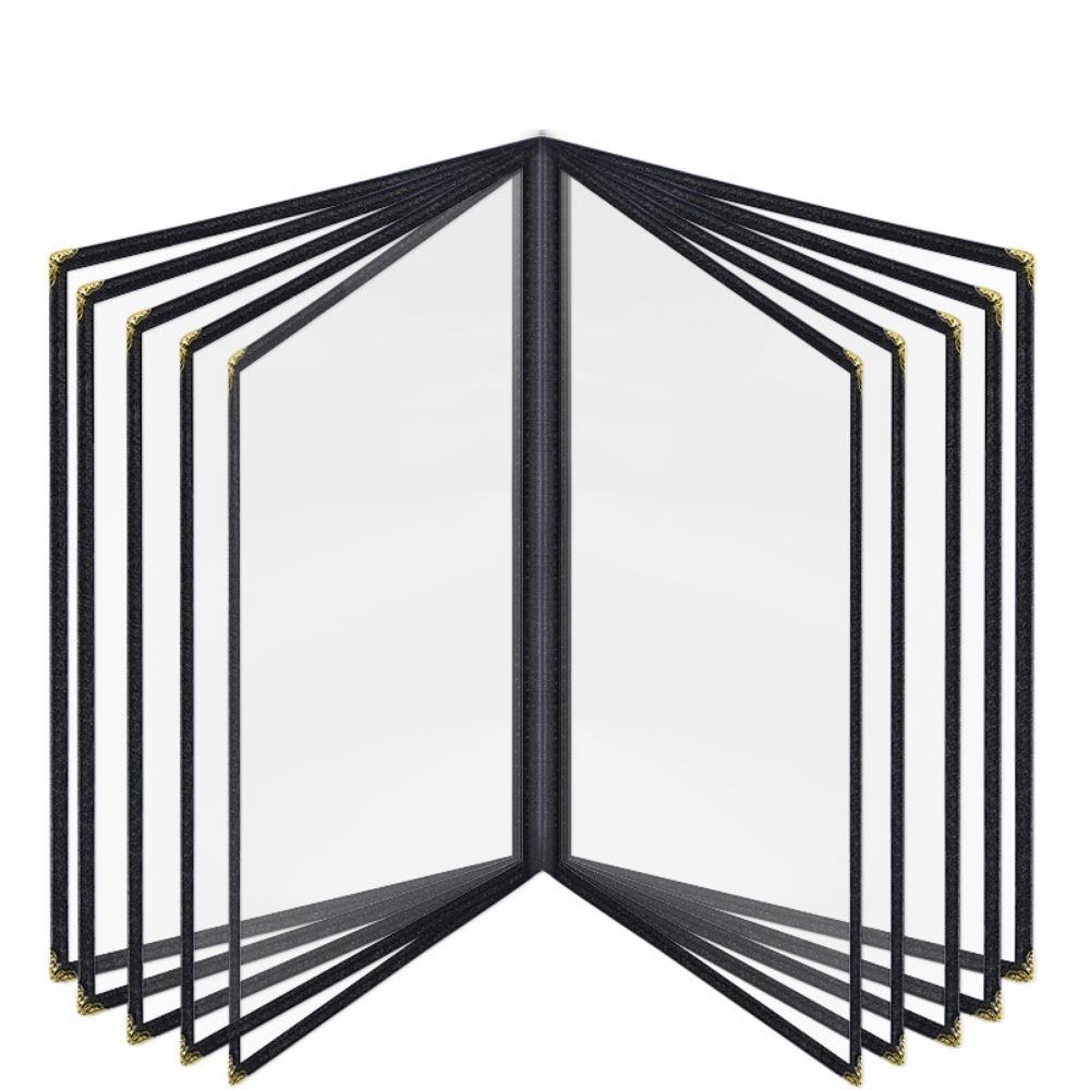 A4 A4 Menu Paper Holder Metal Corners Shell Document Folder PVC Transparent Menu Cover Hotel