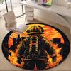 1pc Firefighter Hero Office Round Area Rug,  Mat Suitable ForOffice, Under Office Chairs Bedroom Living Room Home Decor, Room Deco